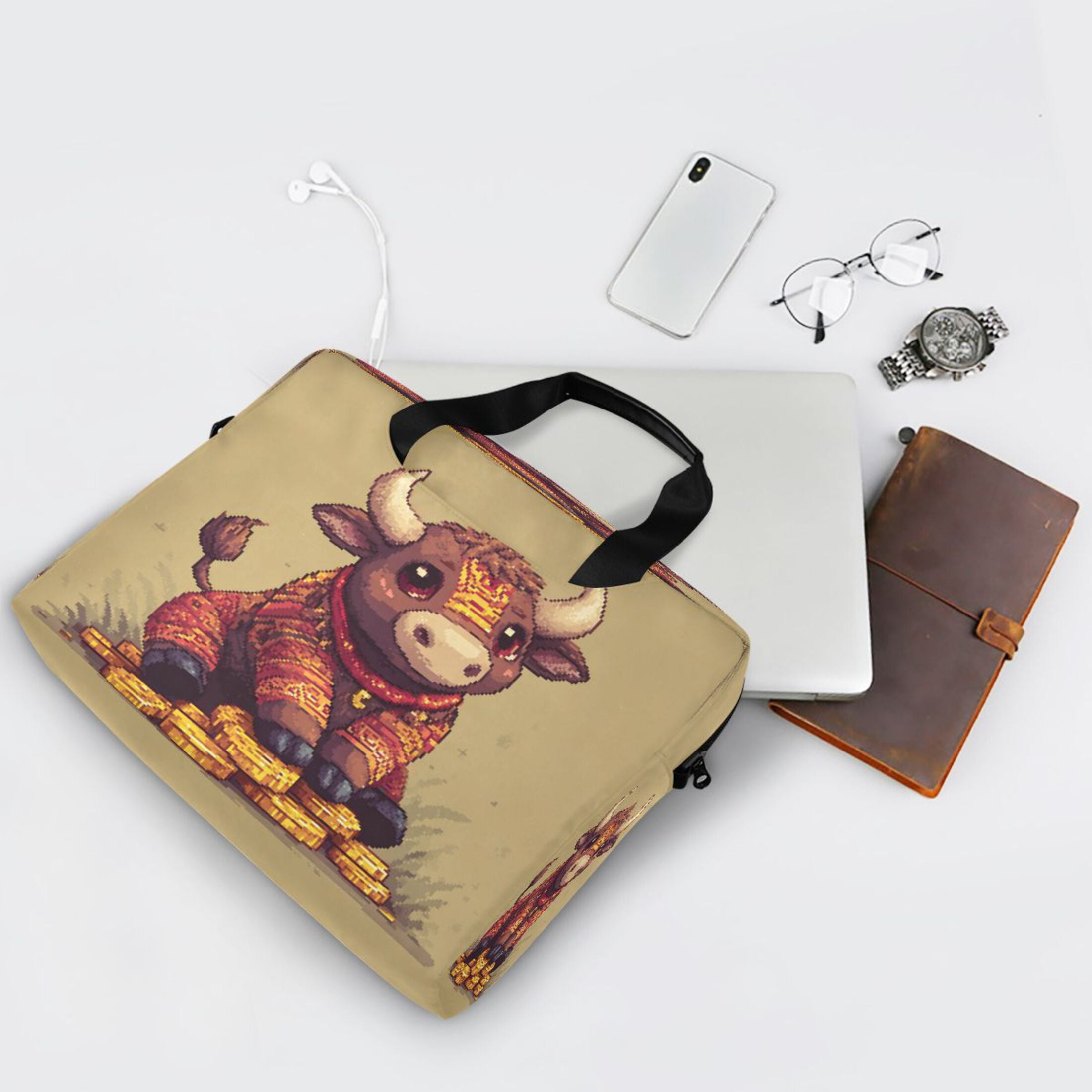 Laptop Bag Laptop Briefcase 15.7 x 3 x 11.8 Inches Laptop Bag Briefcases Laptop Storage Travel Laptop Bag Work Laptop Bag Gray Cow