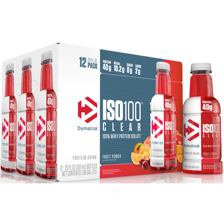 Dymatize ISO 100 Clear, 100 Whey Protein Isolate Drink, Fruit Punch