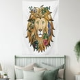 thumbnail image 4 of Zodiac Decor Tapestry, Horoscope Figure Portrait Head of Lion with Flowers on the Fur King and Power Sign, Wall Hanging for Bedroom Living Room Dorm Decor, 60W X 80L Inches, Brown, by Ambesonne, 4 of 5
