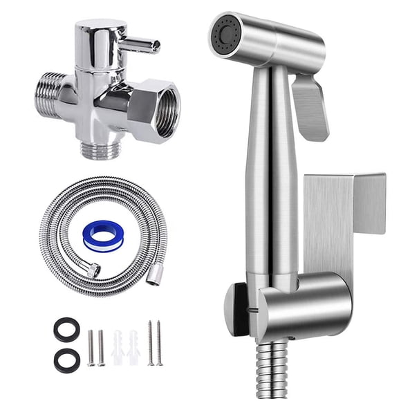 Handheld Bidet Sprayer for Toilet, Stainless Steel Jet Spray for Toilet Seat, Muslim Shower, Adjustable Water Pressure with Bidet
