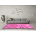 thumbnail image 3 of Ahgly Company Indoor Round Abstract Pink Modern Area Rugs, 6' Round, 3 of 4