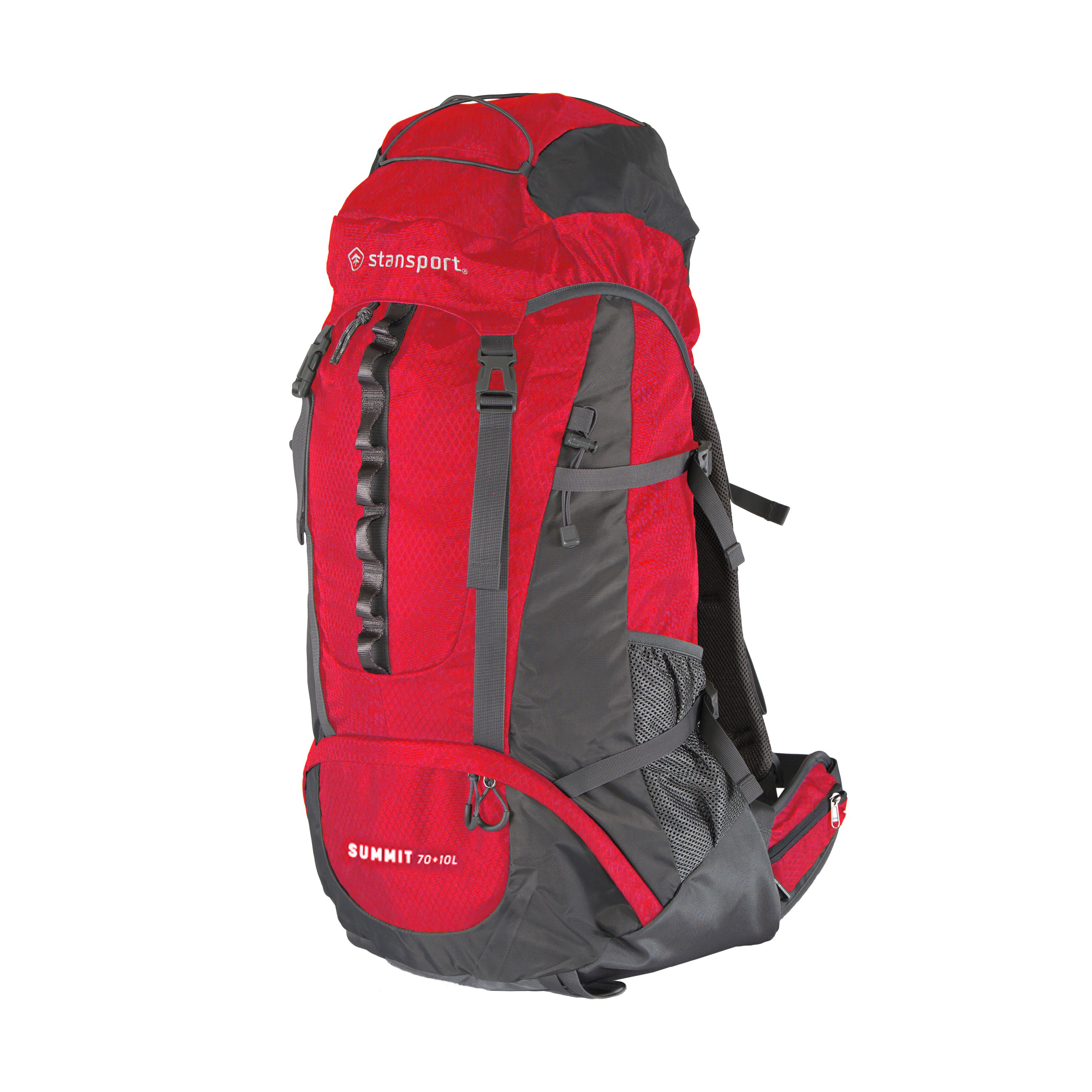 Stansport 70 ltr Backpacking Backpack, Red