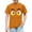 Orange, variant on Soft Boys Funny Cartoon Face 100% Cotton T-Shirt Short Sleeve Crewneck Graphic Tee Yellow for Kids 4-10,Size 7 T