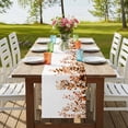 thumbnail image 4 of Orange Eucalyptus Table Runner, Fall Weeping Botanical Leaf Watercolor Washable Cotton Linen Table Runners 48 Inches Long, Dresser Scarf Runner for Nightstand/Coffee/End Tables 13''x48'', 4 of 9
