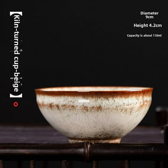Elegant Cream White Ceramic Tea Cup: Japanese & New Chinese Style Kung Fu Tea Bowl for Home Use, Perfect as Birthday/Housewarming Gift, Corporate Souvenir, or Thoughtful Present for Friends & Family –