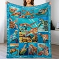 thumbnail image 5 of Sea Turtle Blanket Turtle Gifts for Girls Boys Women Ocean Turtle Throw Blanket for Kids Adults Soft Warm Cozy Fleece Blanket for Couch Sofa \u200bBed 60"x80", 5 of 6