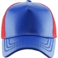 thumbnail image 2 of PU Leather Mesh Back Snapback Adjustable Baseball Cap, 2 of 6
