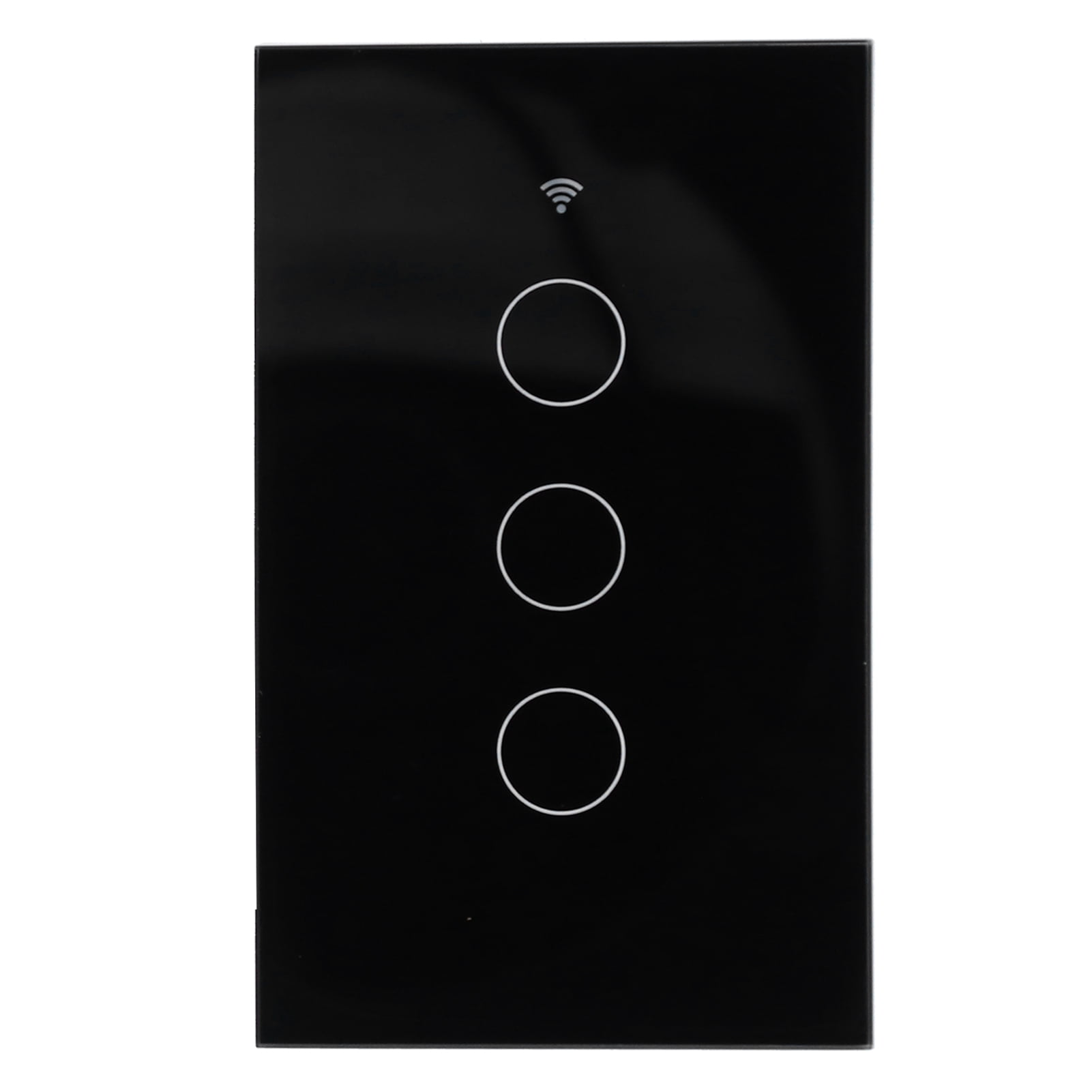BIMZUC Intelligent Light Touch Switch Remote Control 3 Gang American Type Zigbee Home Automation Wall Switch Panel 100-240V Black (15 cm / 5.91 inches)