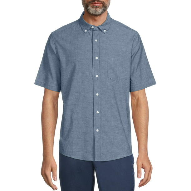 George Men's Short Sleeve Poplin Shirt - Walmart.com
