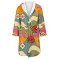 thumbnail image 4 of Women's Fleece Plush Robe Long Warm Plush Bathrobe Loungewear Jacket Printed Comfort Robe, 4 of 5
