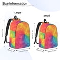 thumbnail image 2 of Casual Canvas Backpack Without Interlayer Large Capacity Stick Bag Design For Outdoor Shopping Office Outdoor Sports Mediumvioletred Tie Dye Background Rainbow Colors_2 Small, 2 of 7