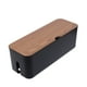thumbnail image 1 of EeaseMX Caja creativa para guardar cables de alimentación, regleta de enchufes, auriculares, organizador de cables (negro), 1 of 7
