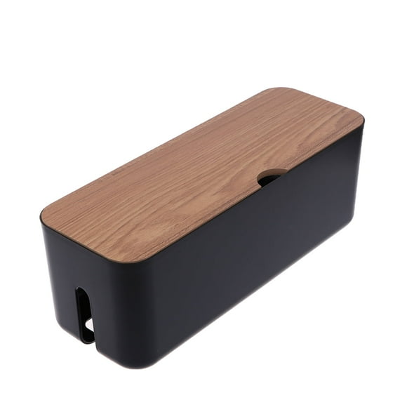 KAKOWELY 1 Pce Boîte de Rangement pour Cordon d'Alimentation Créative, Organiseur de Câbles de Finition pour Casque (Noir), 11.61x"X4.33"X4.49 Pouces