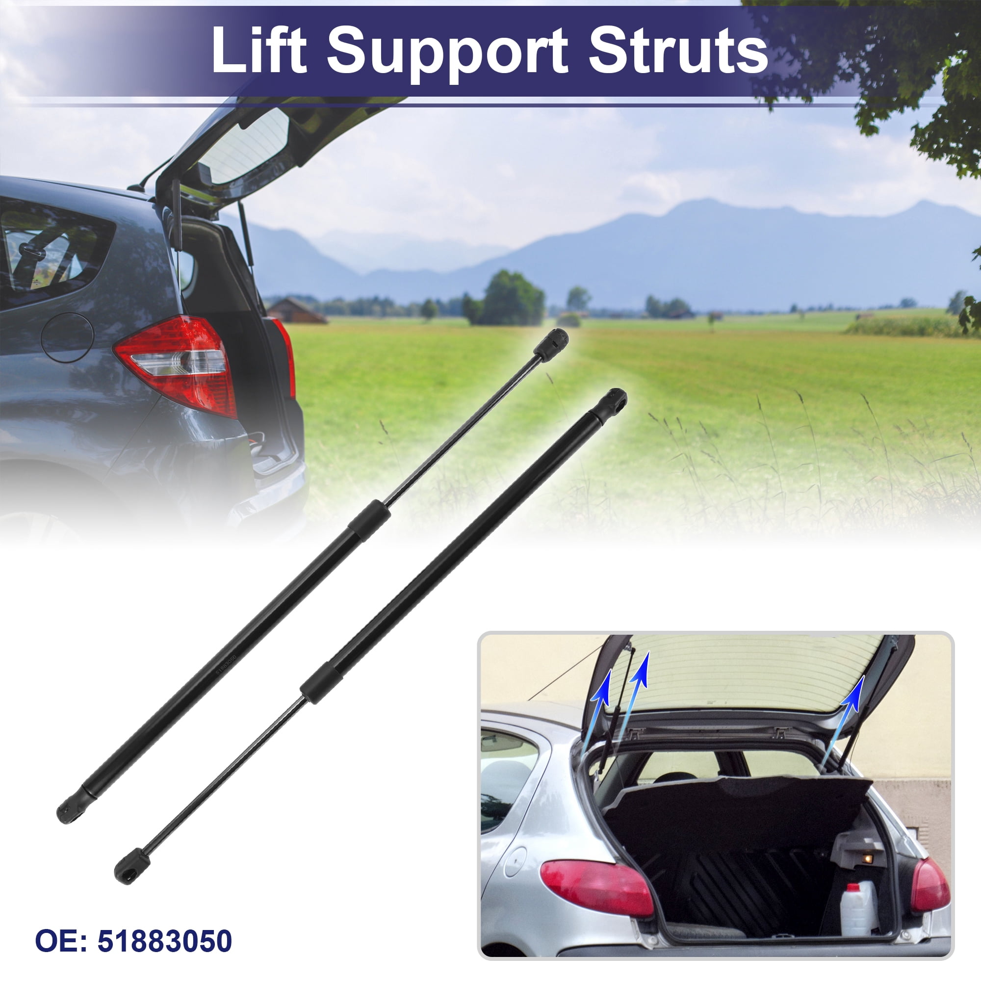 Unique Bargains 2Pcs Rear Hatch Lift Support Struts for Fiat 500L HatchBck 2012