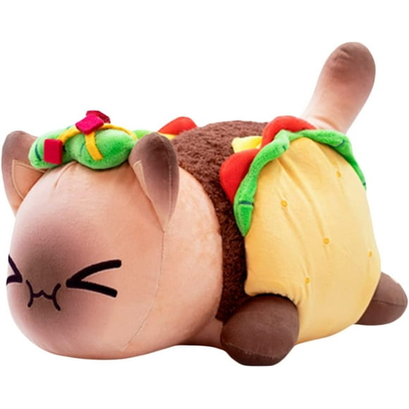 Stuffed Cat Animals Aphmau Meemeows Cat Soft Toys, Cat Meow Meow Soft Plush Donut Hamburger Cat Plush Doll(Taco Cat , 9.84 inches)
