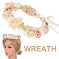 thumbnail image 4 of Corona de flores bohemia con decoración floral para el pelo, guirnalda ajustable para damas de honor 18 cm, 4 of 7