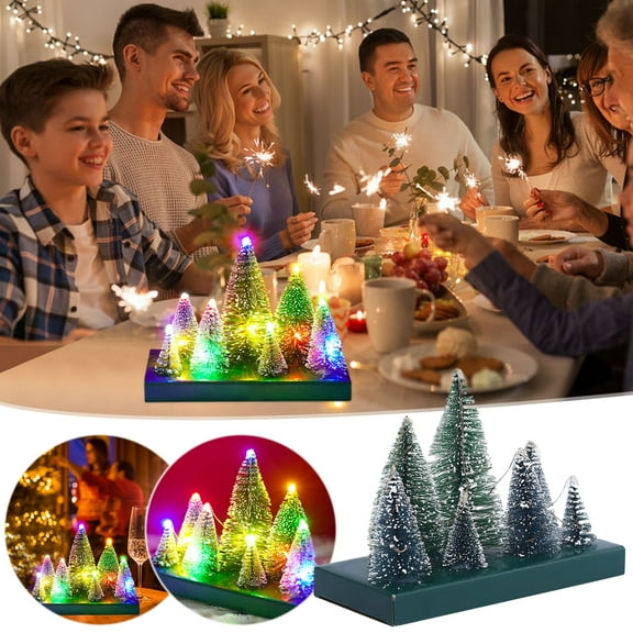 RnemiTe-amo Christmas Outdoor Decor on Sale!Artificial Christmas Tree With LED Lights,Mini Desktop LED Lights Christmas Tree Decoration Home Xmas Festival Gift Ornament,Full Xmas Tree(Colour Lights)