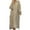 #220-Khaki, variant on Roncen Women's Pure Color Cotton Linen Dress - Simple and Chic, Long Sleeve V-neck Ankle-length Dress for Everyday Polished​​
