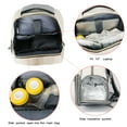 thumbnail image 2 of Breast Pump Backpack Diaper Bag - Bottle Breast Milk Pump Mommy Outdoor Working Backpack with Insulation Pocket Beige&Grey, 2 of 8