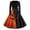 Saffron #020, variant on Women's Halloween Dress Castle Hepburn Long Sleeve Fashion Swing Dress Skeleton Printed V-Neck Vintage Tea Length Dress with Belt 3XL