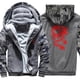 thumbnail image 5 of Chaqueta de invierno con capucha y bolsillo para hombre, con estampado de dragón rojo, estilo Harajuku japonés, abrigo grueso de terciopelo cálido y ropa holgada de forro polar, 5 of 5