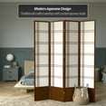 thumbnail image 2 of Red Lantern 7 ft. Tall Double Cross Shoji Screen - Walnut - 4 Panels, 2 of 6