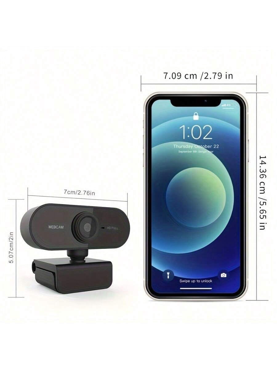 Full HD Webcam with Microphone - Plug & Play Wide Angle Conference Camera for Video Calls, Online Classes, Meetings