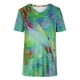 thumbnail image 3 of Puntoco - Camiseta de manga corta suelta con cuello en V y estampado de moda para mujer Puntoco Puntoco-1643, 3 of 7