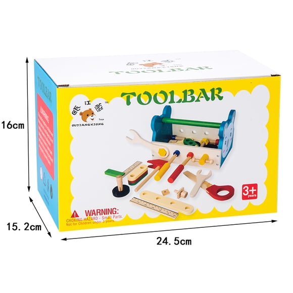 Kit de simulación de madera, juguete de reparación de herramientas Montessori para niños