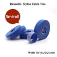 thumbnail image 1 of 5m/roll Cable Ties Reusable Loop Bundle Self Adhesive Blue Nylon Strap Organizer Clip Wire Holder Management Fastening Tape width 15mm 25 rolls, 1 of 5