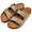 Green, variant on Men Women Cork Footbed Sandals, Adjustable Double Buckle Flat Leather Slides Arch Support Casual Sandals for Daily Walking Beach Pool Travel