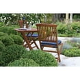 thumbnail image 3 of Outdoor Interiors Eucalyptus Wood 3-Piece Square Foldable Bistro Outdoor Furniture Patio Set, Table and 2 Chairs with Cushions, Blue, 3 of 6