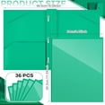 thumbnail image 2 of 48 Pcs Plastic Folder with Clear Front Pocket and 3 Prongs Heavy Duty Plastic Folders with Card Slot Pocket Folders with Prongs for School Office Home(Green), 2 of 7