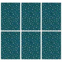6 Pcs Funny Kitchen Towels,Teal Christmas Star Pattern Microfiber Dish Towels,Kitchen Tea Towels,Kitchen Towel Set (18" X 26")