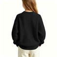 thumbnail image 5 of Lutiedan Christmas Bow Sweater for Girls Cute Crew Neck Knit Sweater Kids Long Sleeve Holiday Pullover Size 5-16,Black, 5 of 8