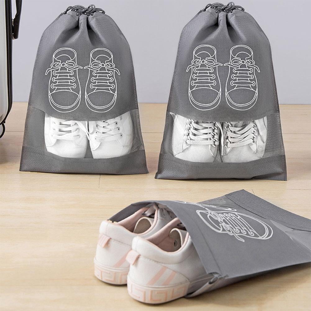 Shoes Storage Bag Closet Organizer Non-woven Travel Classified Pocket Clothing Hanging Bag I6Q4 L3A7