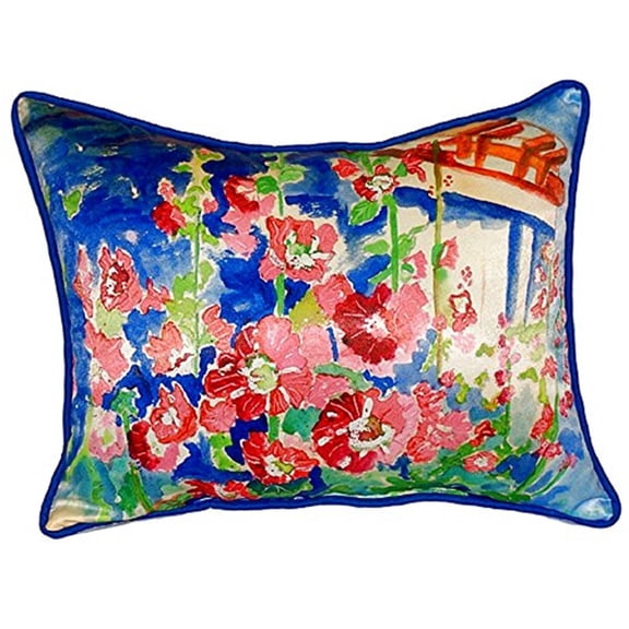 Hollyhocks Indoor/Outdoor Lumbar Pillow