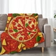thumbnail image 2 of Pizza Blanket Soft Cozy Food Funny Throw Blanket Gift for Women Girls Super Plush Warm Pizza Tamato Stuff Lightweight Fleece Flannel Gift Blankets for Kids Adults Pizza, 2 of 7