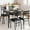 Black, variant on Black Dining Table Set for 4, Kitchen Table and Chairs for 4,5 Piece Kitchen Dining Room Table Set,Space-Saving Wood Modern Rectangle Dinner Table Dinette Furniture for Breakfast Nook,Home Office