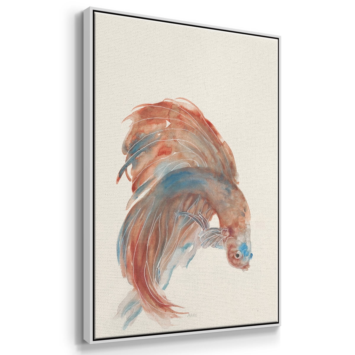 Betta III Framed Premium Gallery Wrapped Canvas - Ready to Hang - 17 x 25 - White Floating Frame