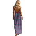 thumbnail image 6 of Busydd Womens Dresses Fashion Striped Sleeveless Maxi Dresses Summer Round Neck Spaghetti Straps Vacation Dress Comfy Backless Sun Dress S, 6 of 9
