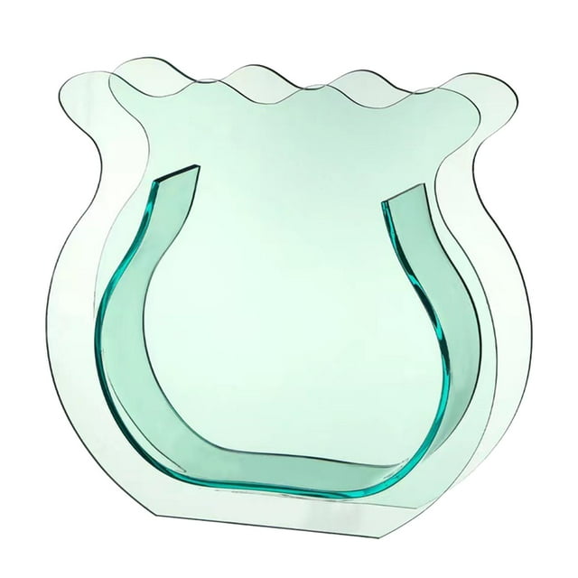 Florero para pecera transparente acrílico grueso suavizante simple moderno pecera pequeña para dormitorio de oficina familiar transparente verde