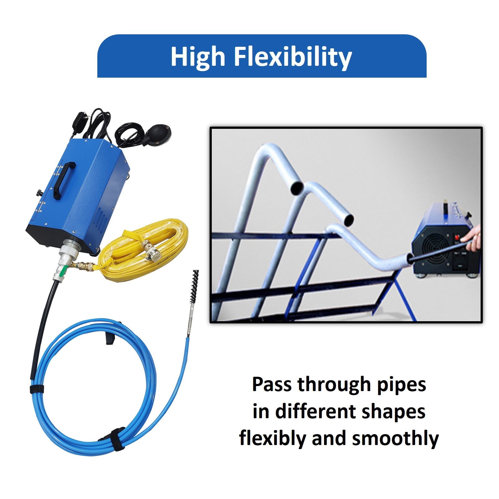 Condenser Pipeline Cleaning Machine Electric Tube Cleaner Kit 0.6-0.7 Inch Pipe 110V/220V