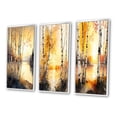 thumbnail image 3 of Designart "Yellow Birches by Lakeside Serenity II" Landscape Forest Framed Wall Art Set Of 3 - Yellow Forest Frame Gallery Wall Set For Home Decor, 3 of 6