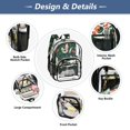 thumbnail image 5 of Large Clear PVC Backpack Heavy Duty See Through Backpack for Adults Work Travel, Dark Green Floral Hen Printed 12L, 5 of 8