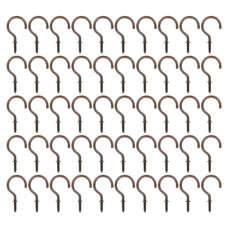 

50pcs Cup Screw Hooks Metal Ceiling Hooks Plant Hanging Hooks for Outdoor