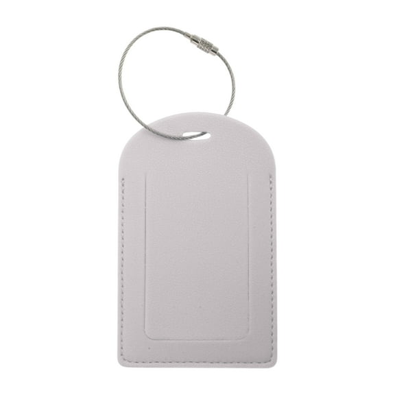 Unique Bargains 1 Pc Semicircle Vertical Style Luggage Tag for Office White PU
