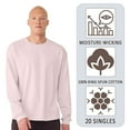 thumbnail image 6 of BELLA + CANVAS Heavyweight Long Sleeve T-Shirts,100% Ring-spun Cotton Crewneck Tee Shirts for Men (Dark Grey+Athletic Heather 2 Pack, S), 6 of 8