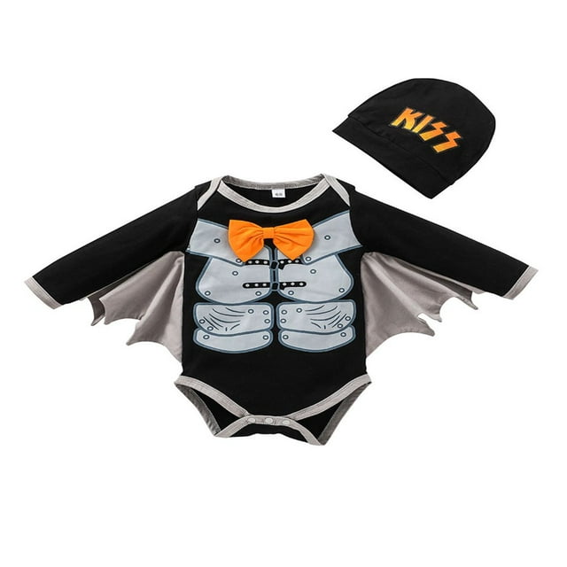 Baby Boy’s Halloween Funny Printed Long Sleeve Romper with Cap