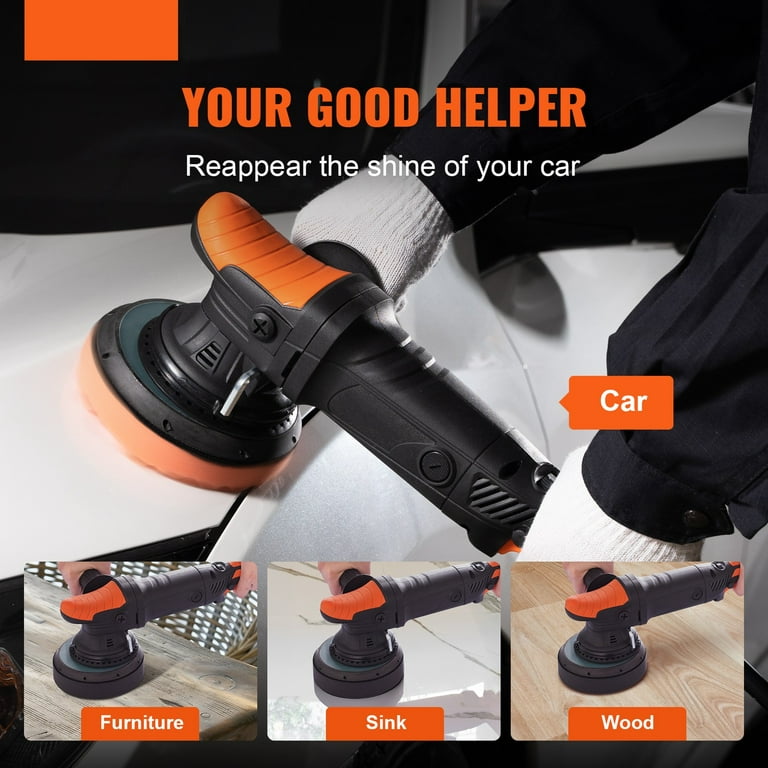 BENTISM Buffer Polisher, 6-Inch Dual Action Polisher for Car Detailing, 6  Variable Speed 1900-4600RPM Random Orbital Polisher Waxer Kit, with  Detachable Handle for Car Detailing/Polishing/Waxing 